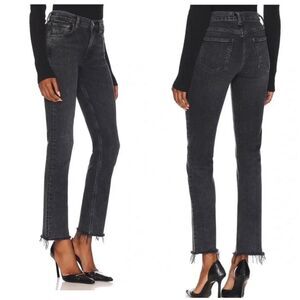 AGOLDE Lyle Jeans Womens 27 Black Low Rise Slim Fit Organic Cotton Distressed